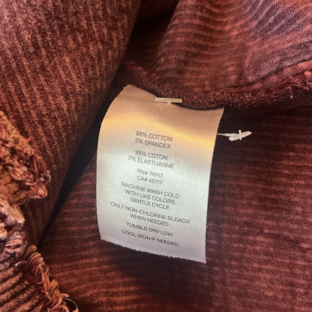 Natural Reflections purple corduroy button up shacket, sz 2X - Picture 7 of 7
